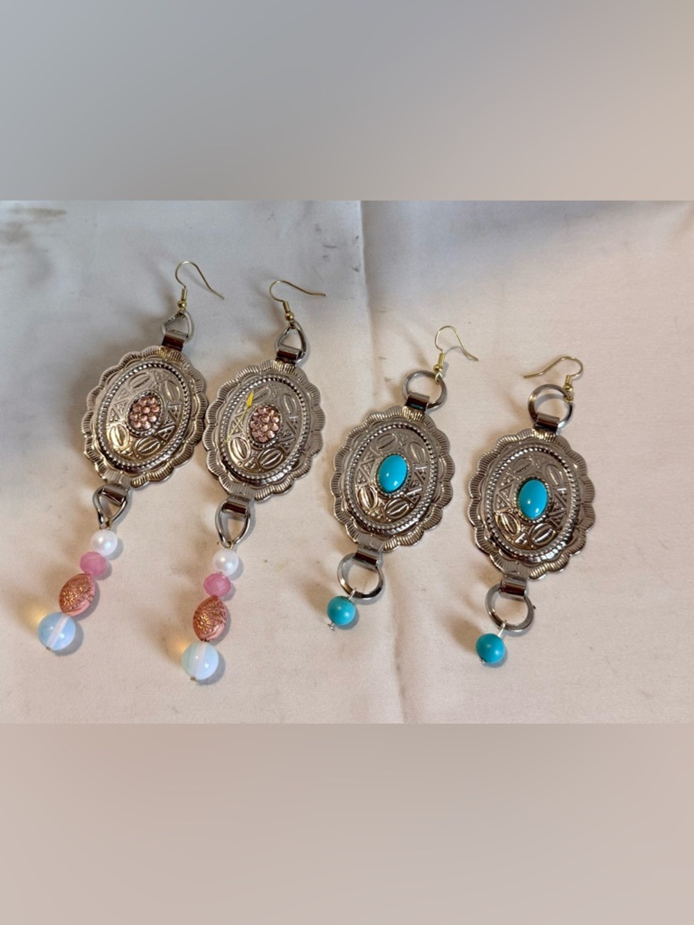 Southwestern conch metal earrings 2 sets